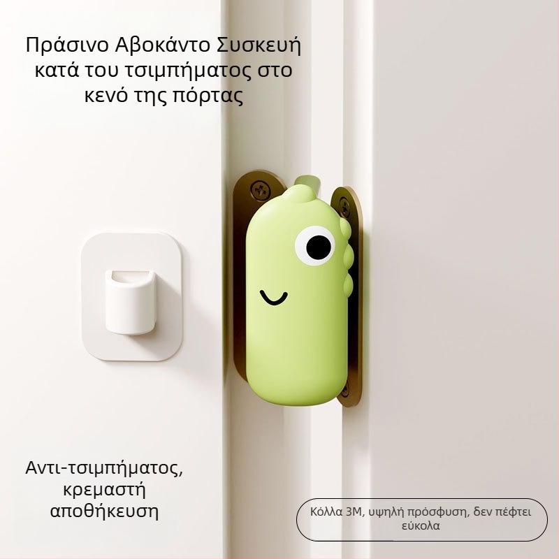 Σετ τριών προστατευτικών καλυμμάτων για το πόμολο πόρτας από σιλικόνη, θέμα δεινοσαύρου, για παιδιά, αντικρούση και αντιστατικό, ήσυχη λειτουργία