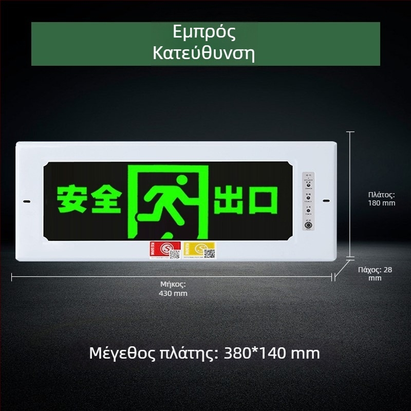 Ενσωματωμένο LED φως έκτακτης ανάγκης πυρκαγιάς με ένδειξη ασφαλούς εξόδου και σήμα διαδρομής εκκένωσης (κρυφή εγκατάσταση)