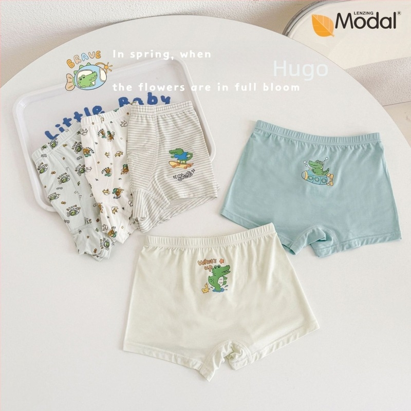FOB Valley Bear Εσώρουχα αγοριών από Modal, χωρίς ραφές, 95% Modal, για παιδιά 3–8 ετών (100–140 cm)