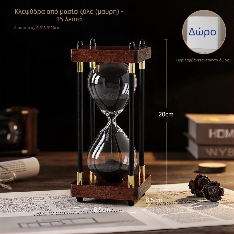 Γυάλινος χρονομέτρης με άμμο για γραφείο — δημιουργική διακοσμητική επιτραπέζια διακόσμηση σε Nordic στυλ