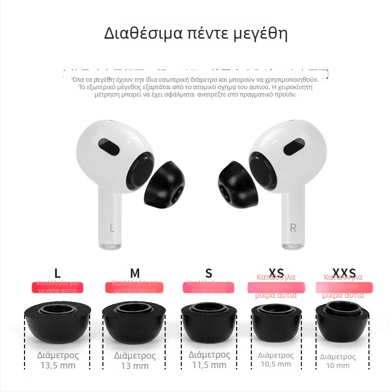 Κάλυμματα αυτιών από αφρό μνήμης για AirPods Pro 3ης γενιάς, σφουγγαράκια αυτιών, αδρανή σφουγγαράκια αυτιών