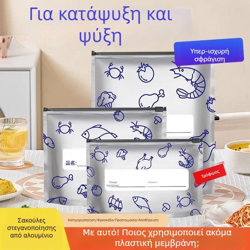 Σακούλες αλουμινιοφύλλου για τη διατήρηση της φρεσκάδας στο ψυγείο, αεροστεγείς αυτοσφραγιζόμενες σακούλες κατάψυξης για κατεψυγμένο κρέας