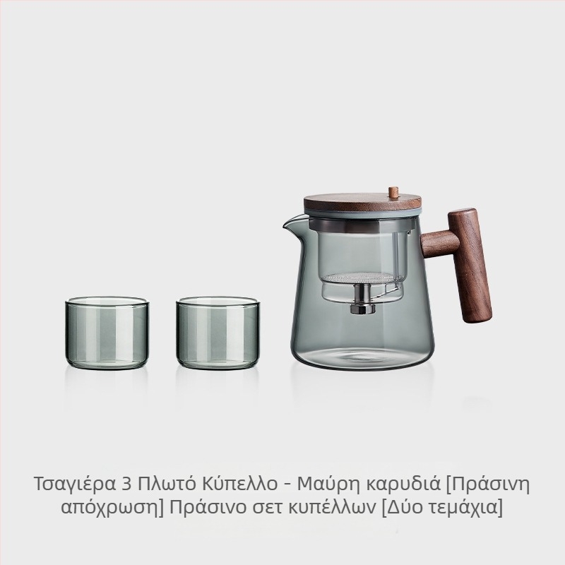 Wood Sheng Plaything Κούπα-Τσαγιέρα με διαχωρισμό νερού, γυαλί ανθεκτικό σε υψηλές θερμοκρασίες, φίλτρο, 550-700 ml, για γραφείο