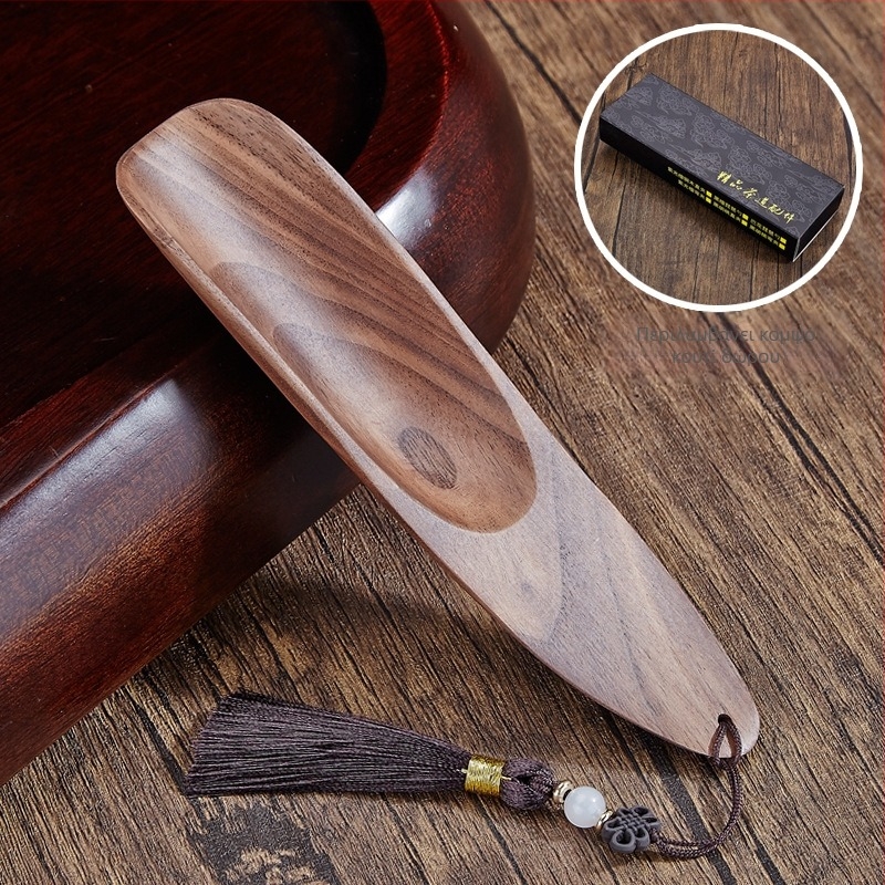 Ξύλινο κουταλάκι τσαγιού από Ebony Walnut με αξεσουάρ τελετής τσαγιού