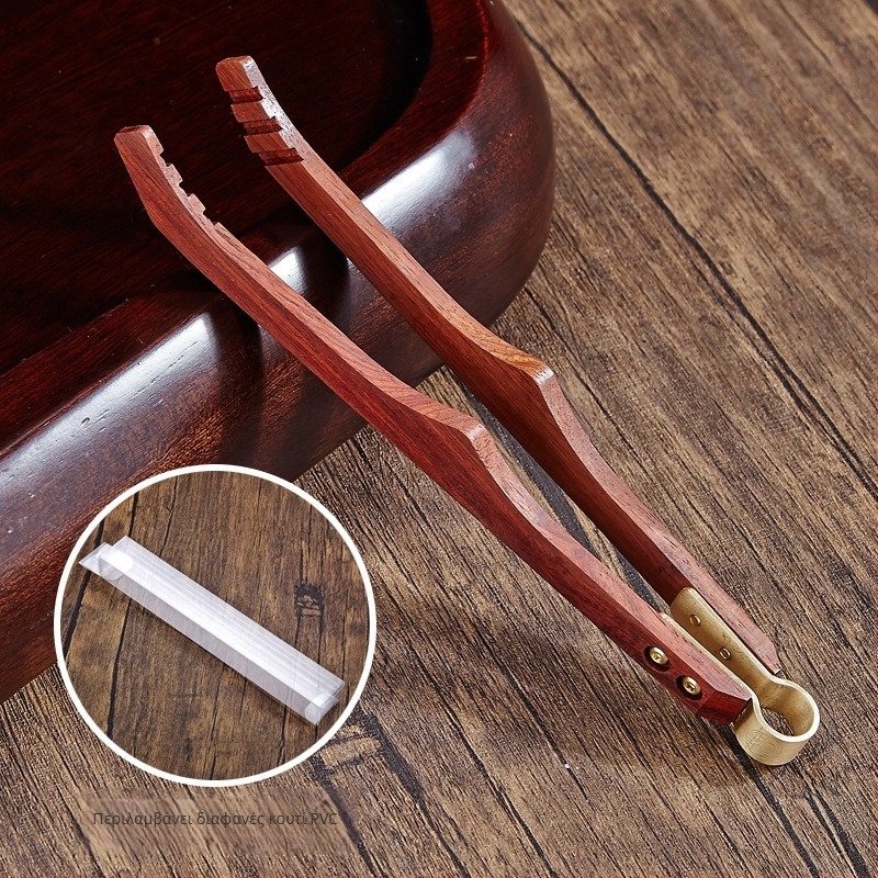 Ξύλινο κουταλάκι τσαγιού από Ebony Walnut με αξεσουάρ τελετής τσαγιού