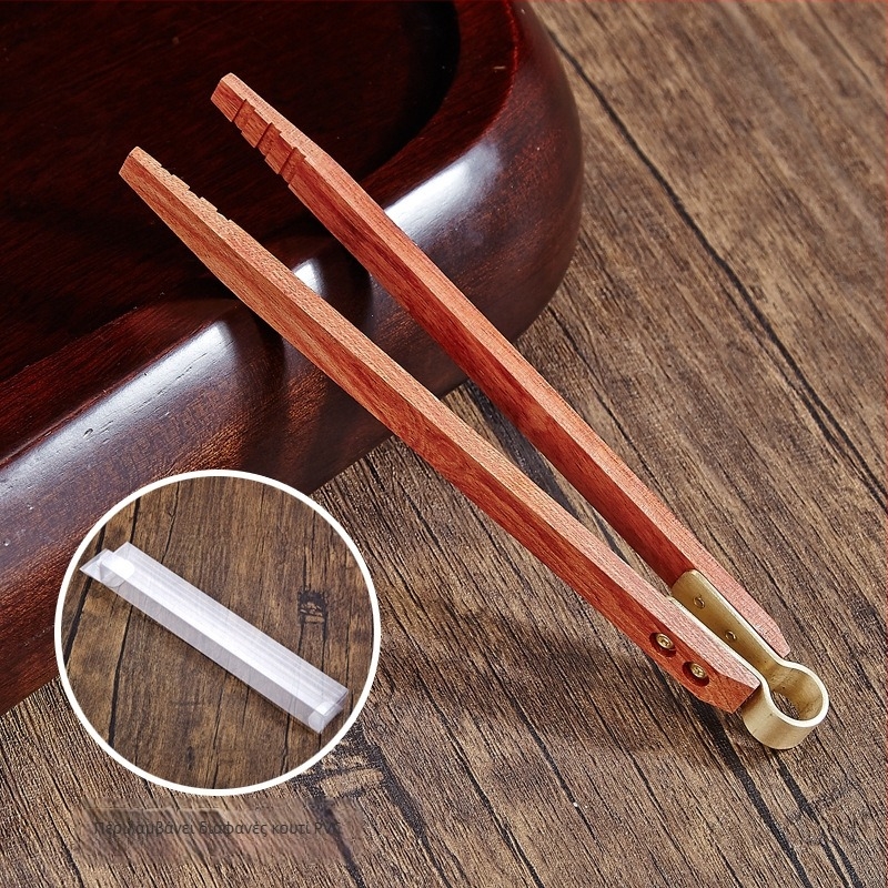 Ξύλινο κουταλάκι τσαγιού από Ebony Walnut με αξεσουάρ τελετής τσαγιού
