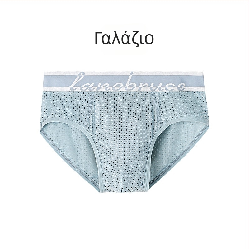 Ανδρικά briefs Ice Silk με δικτυωτό ύφασμα και κυψελοειδή περιοχή, μέση μεσαίου ύψους, διαπνοή, Plus Size