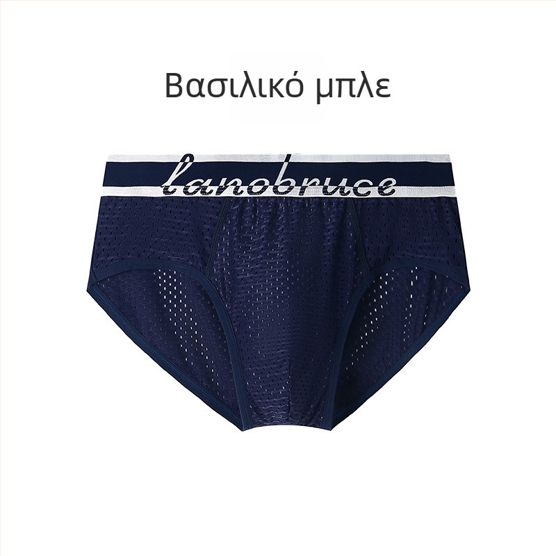 Ανδρικά briefs Ice Silk με δικτυωτό ύφασμα και κυψελοειδή περιοχή, μέση μεσαίου ύψους, διαπνοή, Plus Size