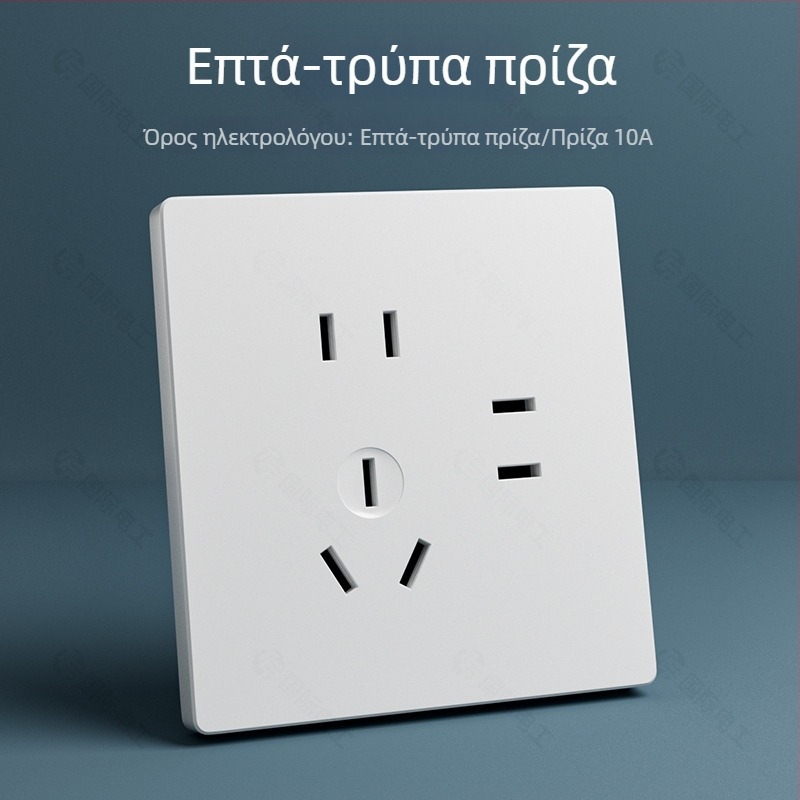 Πίνακας τοίχου με διακόπτη και πρίζα σε βιομηχανικό στυλ, τύπος 86, με διακόπτη εξουδετέρωσης με ένα πάτημα
