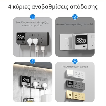 86-τύπου επεκτειόμενη πρίζα με πολλές θύρες – κουζίνα, πολυλειτουργικός μετατροπέας με ευφυή προστασία από χαμηλή τάση
