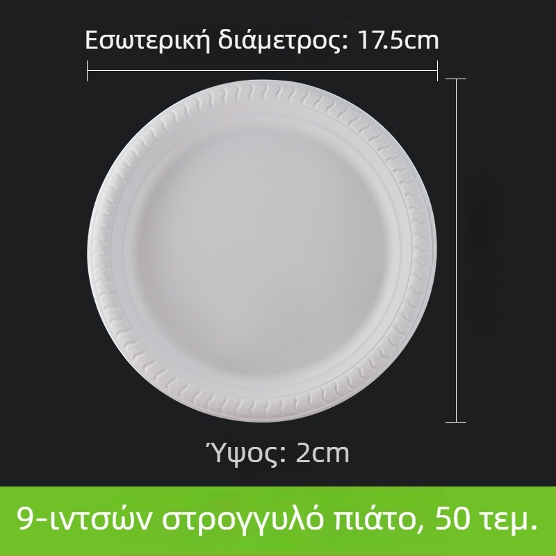 Διαχωριζόμενο χάρτινο πιάτο μίας χρήσης για γεύματα, πιάτο για κέικ και γρήγορο φαγητό, μέγεθος 11 ιντσών