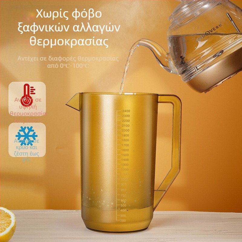 Κανάτα ψυχρού νερού από πολυκαρβονικό, μεγάλη χωρητικότητα με κλίμακα μέτρησης, κανάτα για τσάι με γάλα και χυμό, παχύτερο θερμοανθεκτικό σώμα, ιδανική για παρασκευή τσαγιού και Cold Brew
