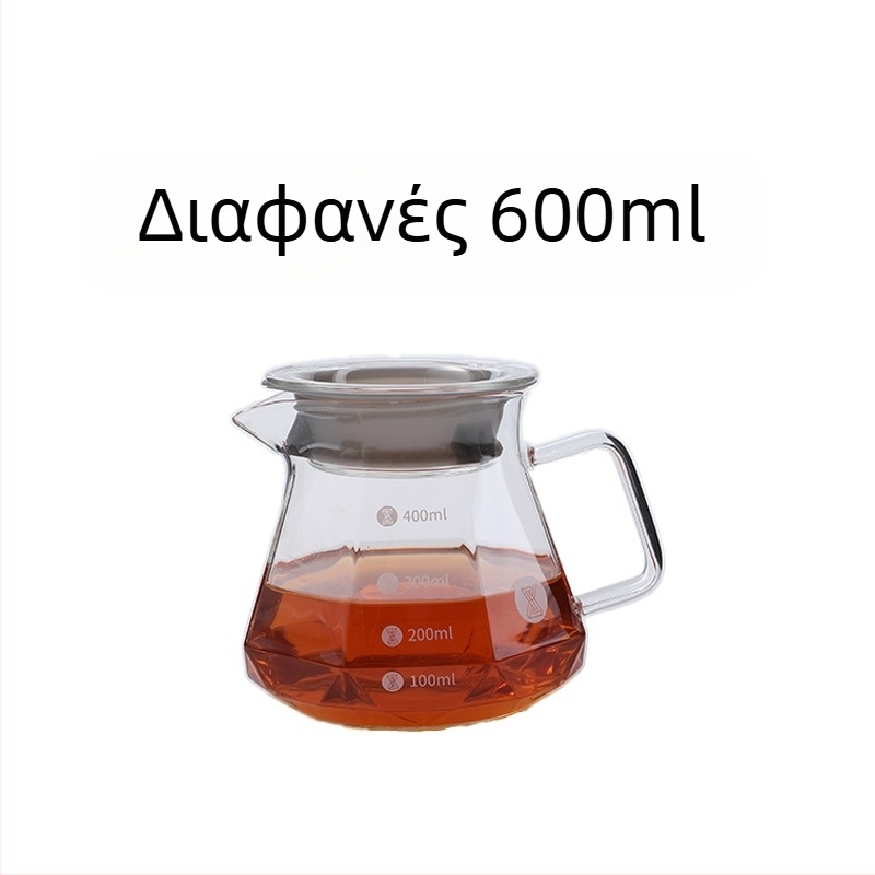 Κανά καφέ pour-over από γυαλί υψηλής διαύγειας με φίλτρο και κανάτα κοινής χρήσης για οικιακή χρήση, δυνατότητα λογότυπου