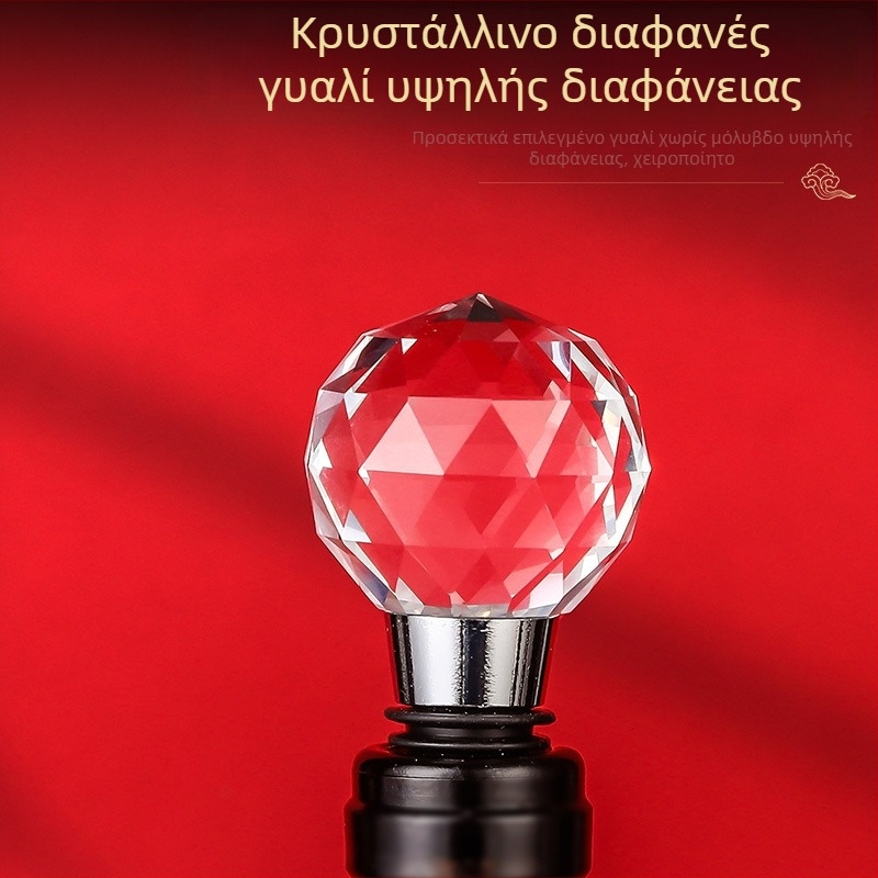 Κρυστάλλινος πώμα κρασιού με σχέδιο ροζ τριαντάφυλλου – προστασία από σκόνη και διαρροές