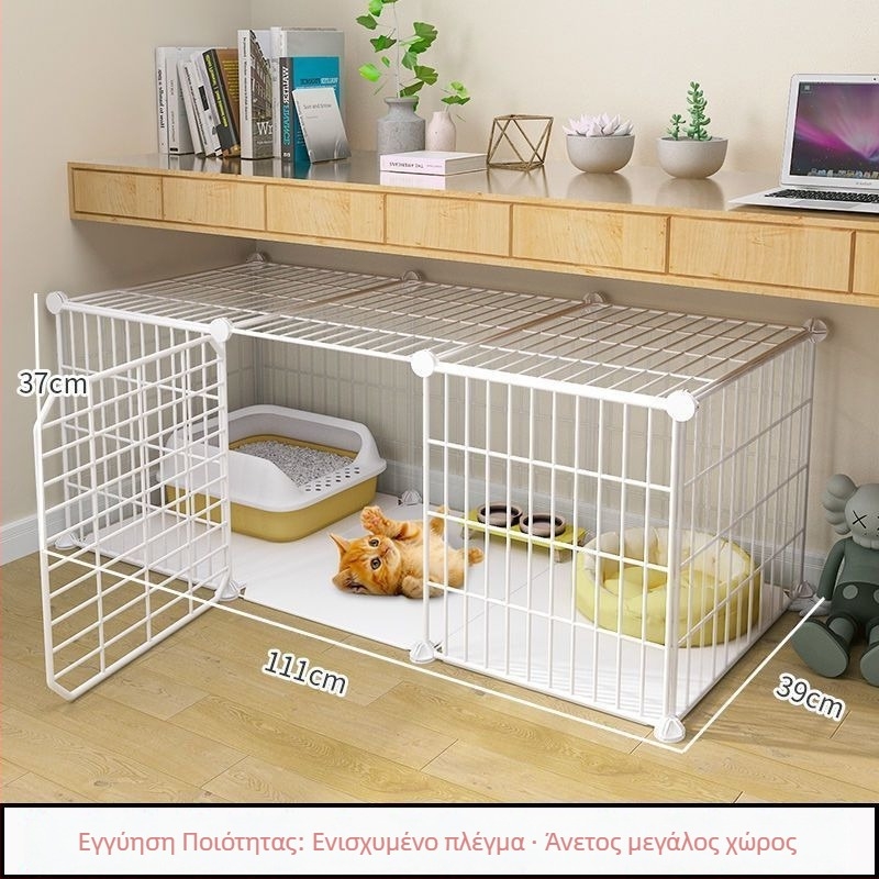 Κλουβί γάτας με τουαλέτα, DIY βίλα-στυλ εσωτερικό καταφύγιο γάτας με τρία επίπεδα