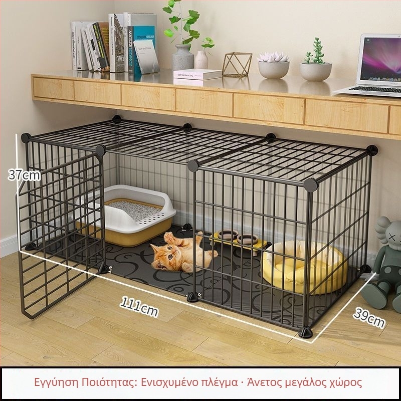 Κλουβί γάτας με τουαλέτα, DIY βίλα-στυλ εσωτερικό καταφύγιο γάτας με τρία επίπεδα