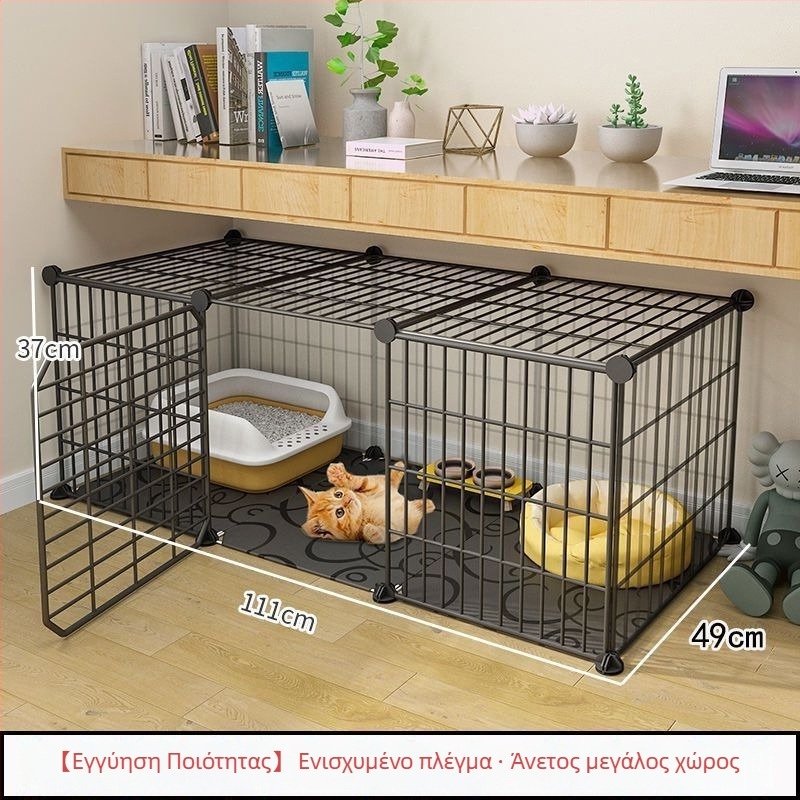 Κλουβί γάτας με τουαλέτα, DIY βίλα-στυλ εσωτερικό καταφύγιο γάτας με τρία επίπεδα