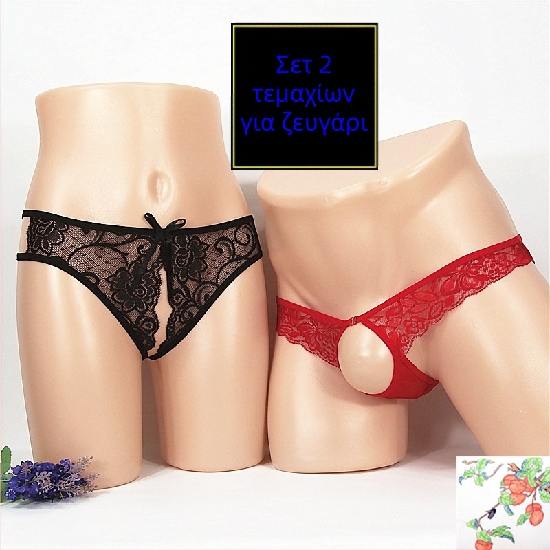 Γυναικείο crotchless thong με διάφανο mesh σχεδιασμό, μεγάλο μέγεθος; αντρικά εσώρουχα τύπου T-back