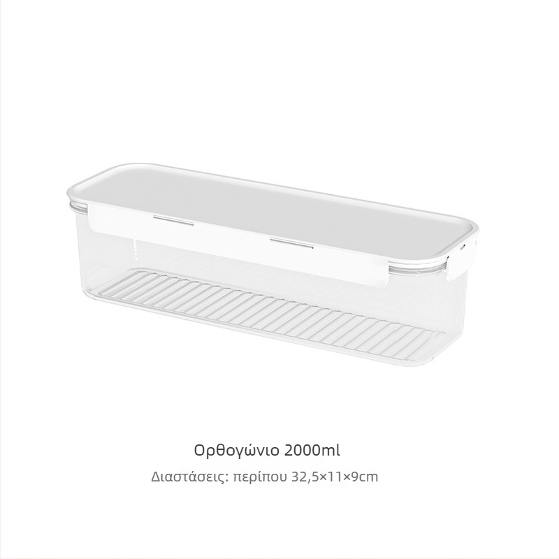 Ορθογώνιο δοχείο αποθήκευσης τροφίμων με καπάκι για κουζίνα, ψυγείο και φούρνο μικροκυμάτων – σφραγιζόμενη θήκη για γεύματα και φρούτα