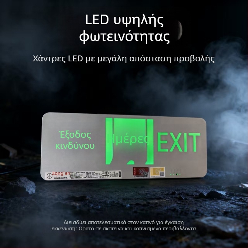 LED φως ένδειξης διαφυγής πυρασφάλειας, σήμα εξόδου από ανοξείδωτο ατσάλι, 36V