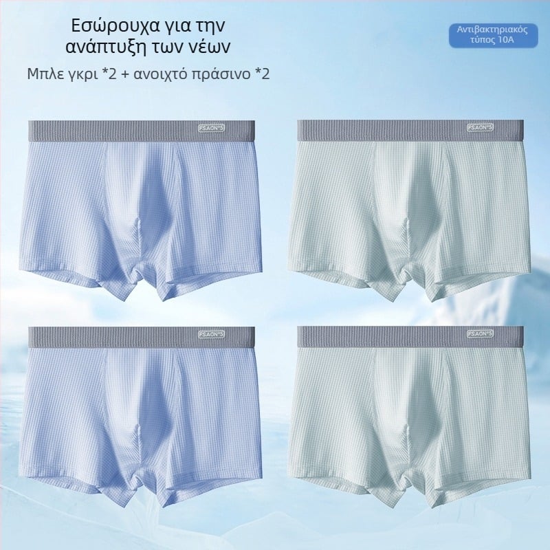 Ya Lu εφηβικά εσώρουχα από Ice Silk για αγόρια σε περίοδο ανάπτυξης, μαθητές γυμνασίου, καλοκαίρι, μεγάλος μέγεθος, αντιβακτηριακή περιοχή καβάλου