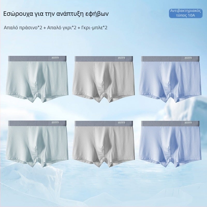 Ya Lu εφηβικά εσώρουχα από Ice Silk για αγόρια σε περίοδο ανάπτυξης, μαθητές γυμνασίου, καλοκαίρι, μεγάλος μέγεθος, αντιβακτηριακή περιοχή καβάλου