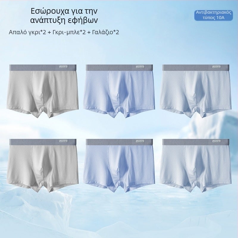 Ya Lu εφηβικά εσώρουχα από Ice Silk για αγόρια σε περίοδο ανάπτυξης, μαθητές γυμνασίου, καλοκαίρι, μεγάλος μέγεθος, αντιβακτηριακή περιοχή καβάλου