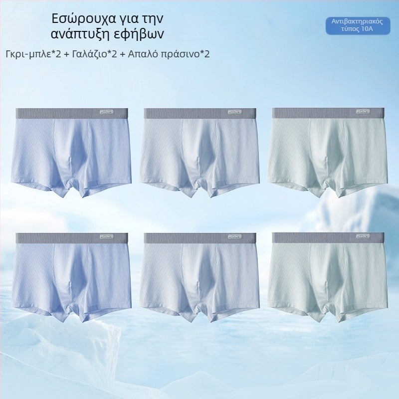 Ya Lu εφηβικά εσώρουχα από Ice Silk για αγόρια σε περίοδο ανάπτυξης, μαθητές γυμνασίου, καλοκαίρι, μεγάλος μέγεθος, αντιβακτηριακή περιοχή καβάλου