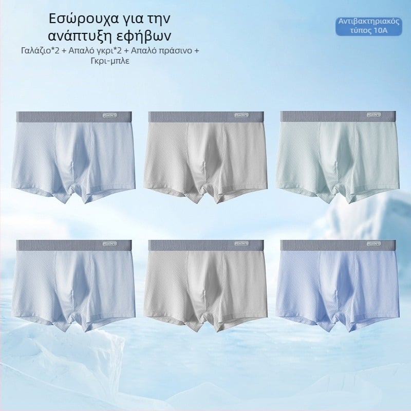 Ya Lu εφηβικά εσώρουχα από Ice Silk για αγόρια σε περίοδο ανάπτυξης, μαθητές γυμνασίου, καλοκαίρι, μεγάλος μέγεθος, αντιβακτηριακή περιοχή καβάλου