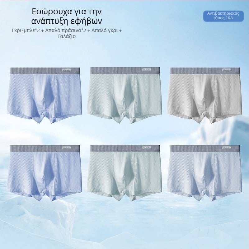 Ya Lu εφηβικά εσώρουχα από Ice Silk για αγόρια σε περίοδο ανάπτυξης, μαθητές γυμνασίου, καλοκαίρι, μεγάλος μέγεθος, αντιβακτηριακή περιοχή καβάλου