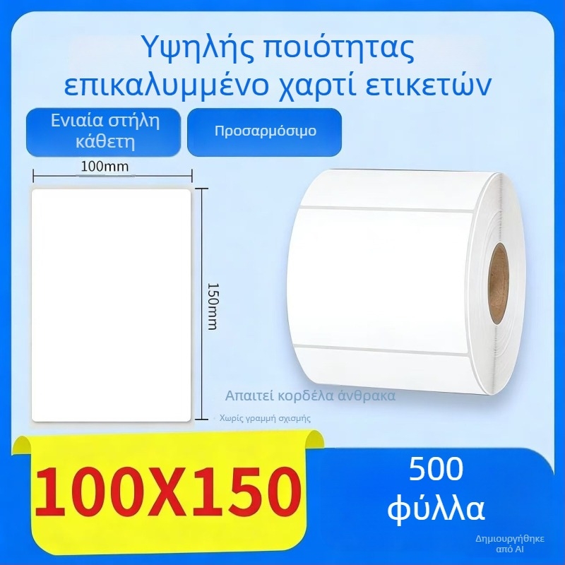 Χαρτί θερμικής μεταφοράς με αυτοκόλλητες ετικέτες, ετικέτα πληροφοριών προϊόντος με γραμμικό κώδικα, 70×50 mm