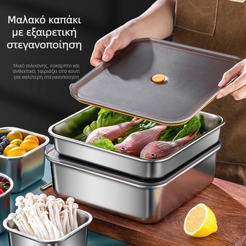 CCKO Δοχείο Διατήρησης Τροφίμων από 304 Ανοξείδωτο Ατσάλι, Οικιακής Κλάσης, Δοχείο Μεσημεριανού για Φρούτα με Σφραγιζόμενο Καπάκι