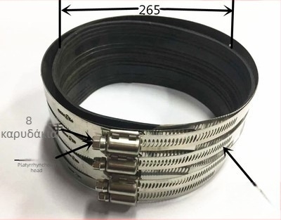 Κράτημα σωλήνα από ανοξείδωτο ατσάλι DN50/75/100/150 – εξαρτήματα