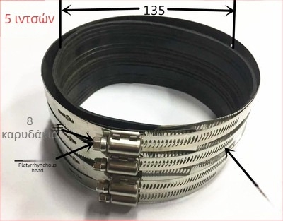 Κράτημα σωλήνα από ανοξείδωτο ατσάλι DN50/75/100/150 – εξαρτήματα