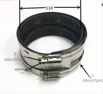 Κράτημα σωλήνα από ανοξείδωτο ατσάλι DN50/75/100/150 – εξαρτήματα