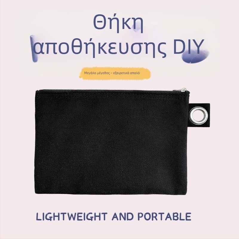 Τσάντα καμβά με φερμουάρ για αποθήκευση, DIY κενή καμβά τσάντα για μολύβια και καλλυντικά