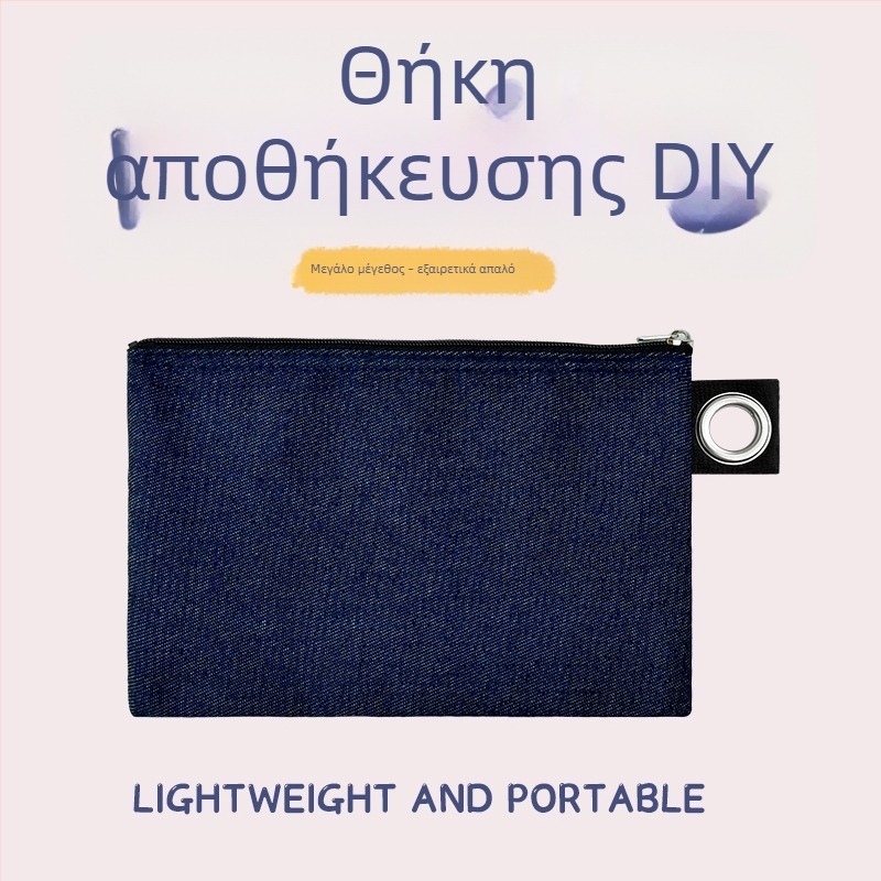 Τσάντα καμβά με φερμουάρ για αποθήκευση, DIY κενή καμβά τσάντα για μολύβια και καλλυντικά