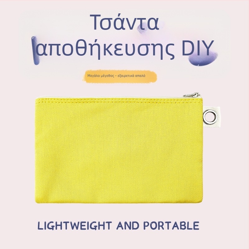 Τσάντα καμβά με φερμουάρ για αποθήκευση, DIY κενή καμβά τσάντα για μολύβια και καλλυντικά