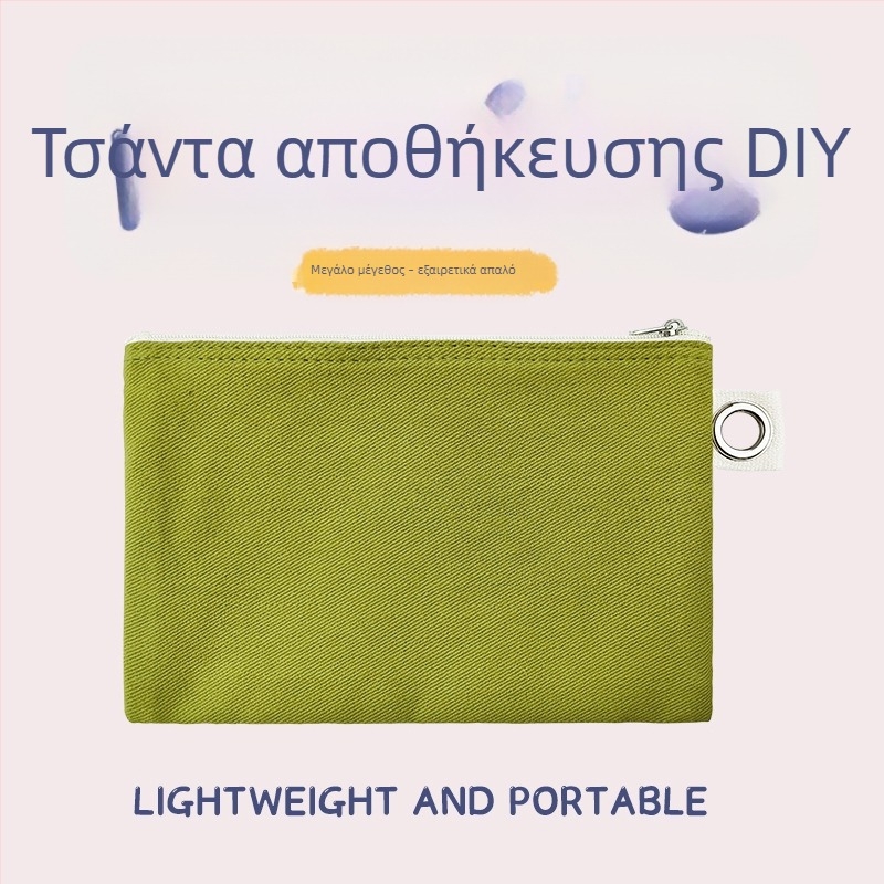 Τσάντα καμβά με φερμουάρ για αποθήκευση, DIY κενή καμβά τσάντα για μολύβια και καλλυντικά
