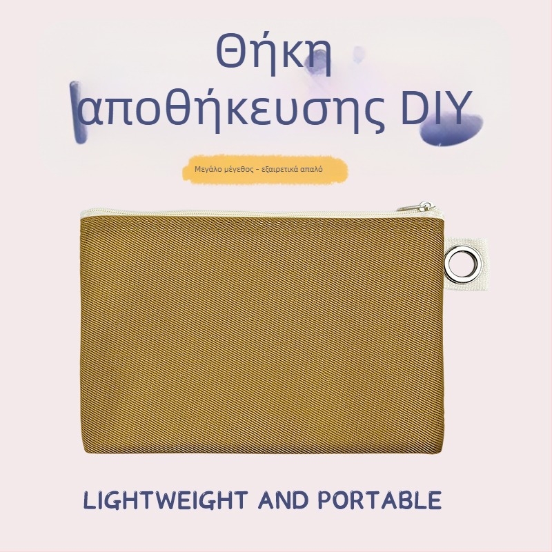 Τσάντα καμβά με φερμουάρ για αποθήκευση, DIY κενή καμβά τσάντα για μολύβια και καλλυντικά