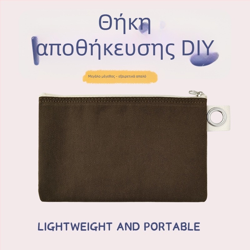 Τσάντα καμβά με φερμουάρ για αποθήκευση, DIY κενή καμβά τσάντα για μολύβια και καλλυντικά