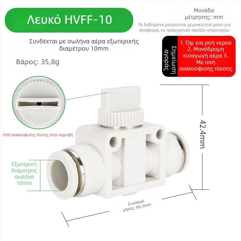BUC-4 681012 Πνευματική βαλβίδα γρήγορης σύνδεσης με HVFF χειροκίνητος έλεγχος