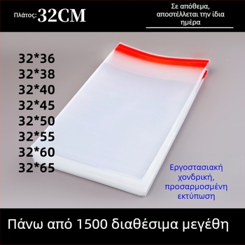 OPP διαφανής σάκος φουλαριών, αυτοκόλλητο κλείσιμο, ματ φερμουάρ με εκτυπωμένο σχέδιο