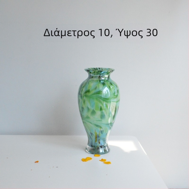 Γυάλινο βάζο με μινιμαλιστικό στιλ, διακοσμητικό λουλουδιών από σχεδιαστή τέχνης για σαλόνι και φουαγιέ