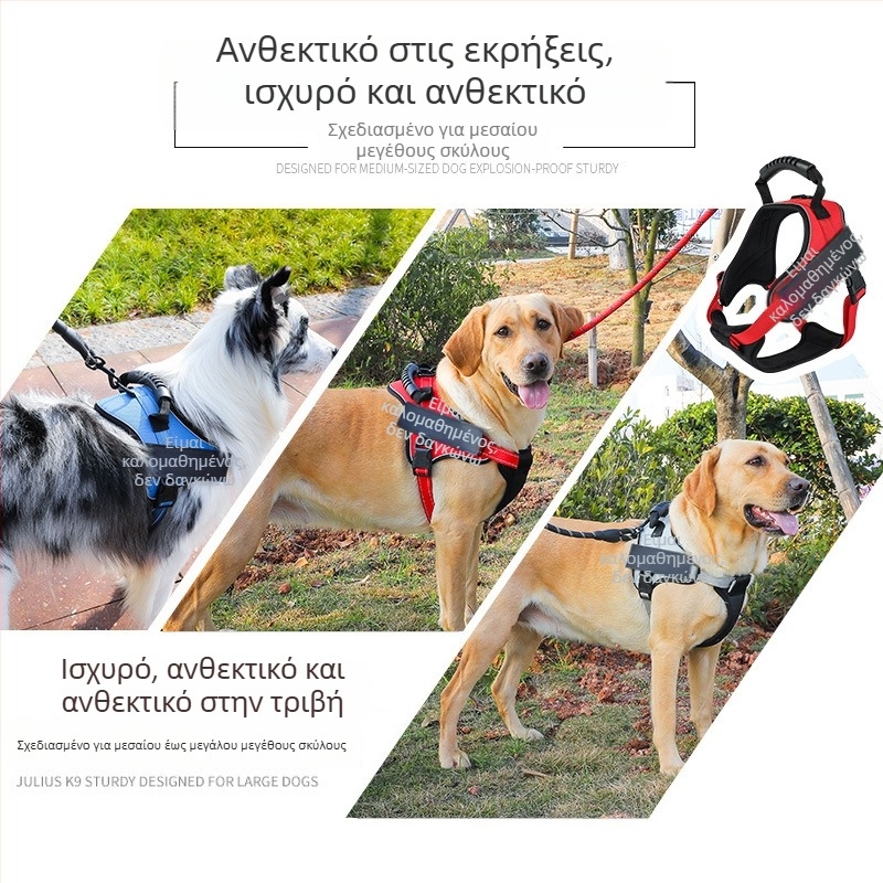 Αναβαθμισμένος θωρακικός ιμάντας K9 για σκύλους με λουρί – άνετο σετ βόλτας για μικρούς και μεγάλους σκύλους