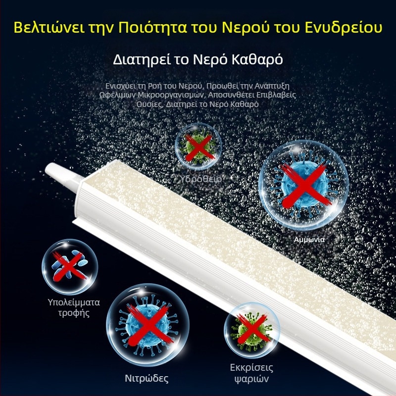 Σετ οξυγονωμένου ενυδρείου με φυσαλίδες: λωρίδα φυσαλίδων, καταρράκτης φυσαλίδων, λίθοι φυσαλίδων, νανοδίσκος αέρα, διακοσμητικό τοπίο ενυδρείου, αεροφράγμα, αντλία οξυγόνου