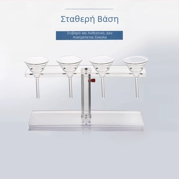 Ακρυλική τριγωνική βάση χωνιών, με 2/4/5/6 οπές, ρυθμιζόμενο ύψος, αποσπώμενο, έως 90 mm