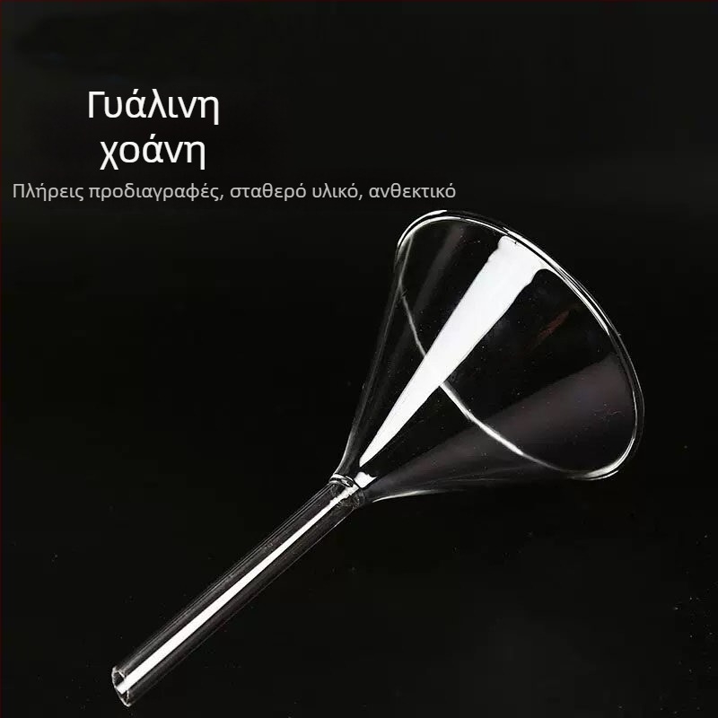 Γυάλινο τριγωνικό και κωνικό χωνί, χημικός χωνί, Διαμέτρου 60/75/90/100/120/150 mm