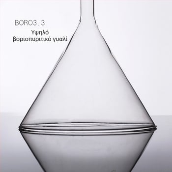 Γυάλινο κωνικό χωνί, τριγωνικού σχήματος, κοντός λαιμός, 40 mm, θερμοανθεκτικό
