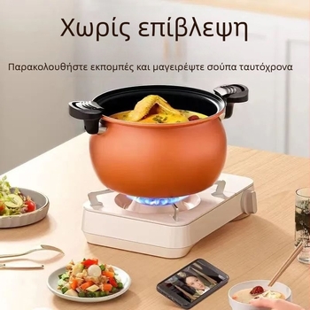 Οικιακή πολυχρηστική κατσαρόλα πίεσης με μεγάλη χωρητικότητα, αντικολλητική επίστρωση και διαφανές γυάλινο καπάκι